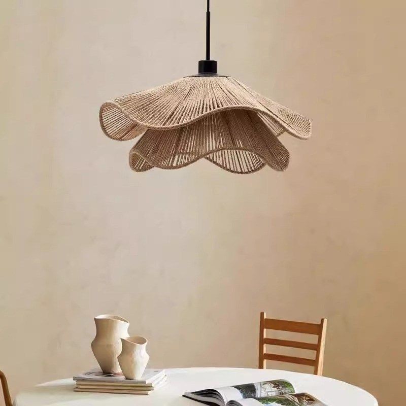 日式侘寂风麻绳吊灯禅意茶室民宿设计师餐厅卧室服装店中古艺术灯,淘宝优惠券,粉丝福利购,淘宝优惠卷