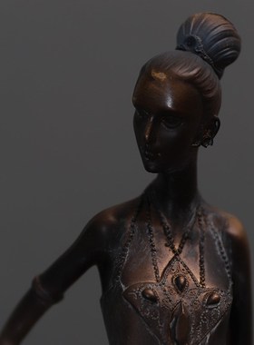 夫人树脂人物家居柜子书房仿铜效果收藏艺术品摆放
