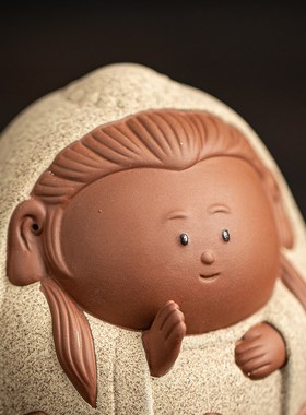 久造欢喜神仙工位小如来陶瓷创意办公室桌面装饰家居客厅摆设