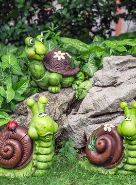 花园装饰 庭院幼儿园艺小品摆设树脂工艺品蜗牛乌龟装饰品