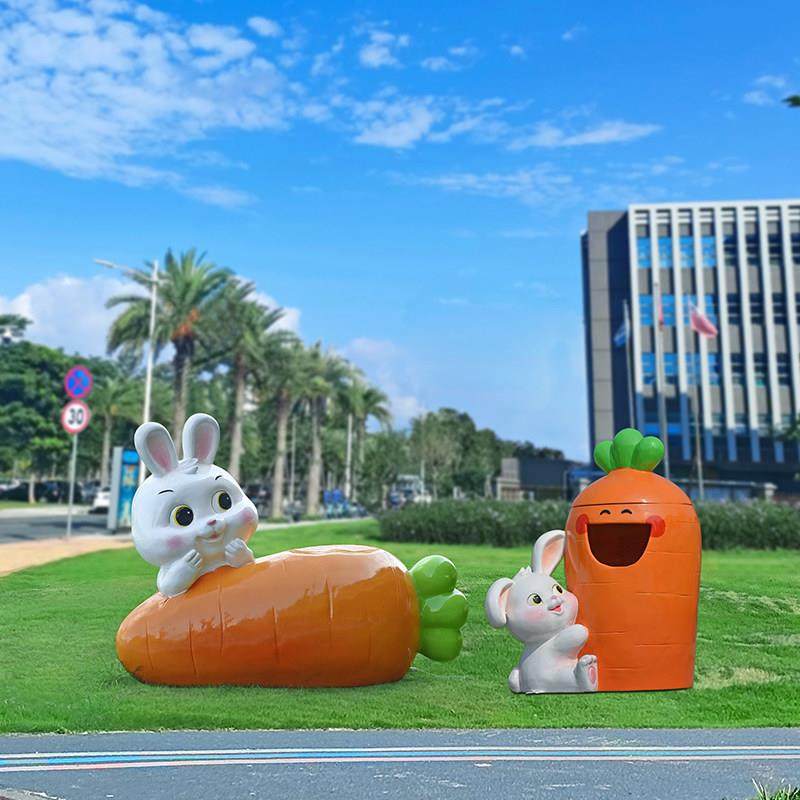 卡通动物垃圾桶雕塑公园椅幼儿园林风景区商场玻璃纤维果皮箱分类,淘宝优惠券,粉丝福利购,淘宝优惠卷