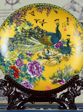 景德镇陶瓷青花清明上河图现代家居装饰工艺品摆件展示柜博古架用