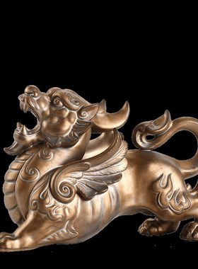 创意招财貔貅陶瓷动物茶宠工艺品桌面摆件办公室店铺开业礼品