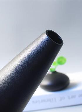黑色复古陶瓷瓶 插工艺品 陆宝干插器干装饰品