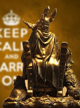 奥丁工艺品覆古家居装饰希腊神话人物装饰盔甲战士咖啡馆酒柜