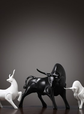 鸿运当头牛摆件轻奢华尔街牛创意客厅办公室办公桌工艺品开业礼品