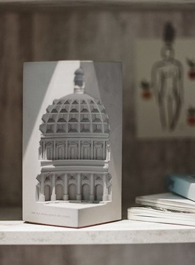 欧式水泥建筑模型摆件北欧创意家居装饰桌面玄关客厅酒柜家居摆设