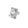 Rectangular pearl ring for women, simple temperament, light luxury, high-end sense, niche, exquisite and versatile, open adjustable ring