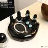 Creative palm ceramic jewelry storage tray, light luxury and high-end desktop entrance decoration, key ring display tray
