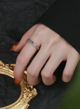 钱多多钛钢戒指铜钱女男士情侣食指对戒小众设计轻奢高级感不掉色