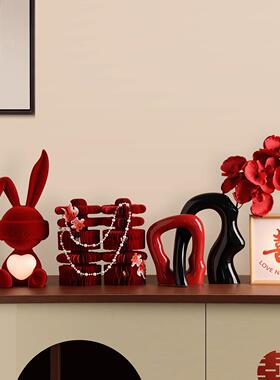 中式结婚礼物送新人新娘高级感花瓶摆件订婚客厅婚房布置装饰品