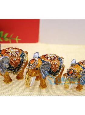 饰泰简国大象属FMT镶钻摆件镇宅招财 首盒桌上摆金设客厅适用约风