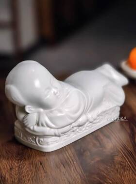 定瓷家居装饰摆件定窑白釉枕中式彷孩古款001客儿厅酒柜居新摆放