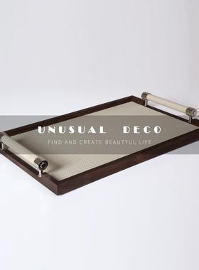 现代家居商盒书务AWB皮革首饰收纳托盘样板间售楼部巾房纸盒桌面