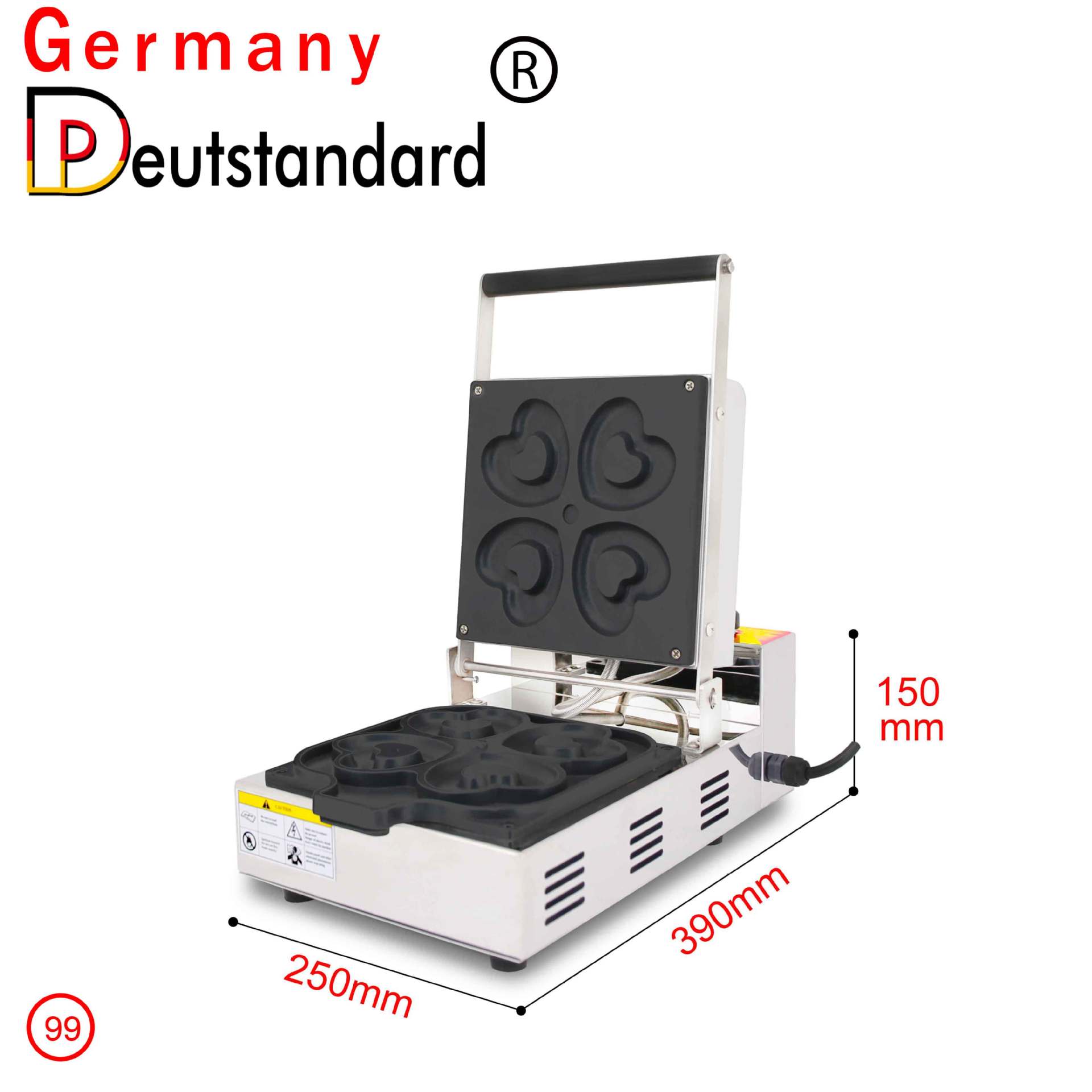 Heart-shaped donuts, love waffle machines, commercial electric scone machines, double-sided heating baking snack equipment