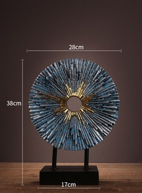 美式摆件酒柜树脂圆圈饰品轻奢样板房客厅玄关软装电视柜装饰品