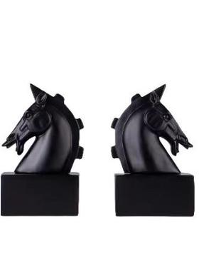 马头书档软装创意个性家居饰品树脂书档装饰客厅摆件工艺品