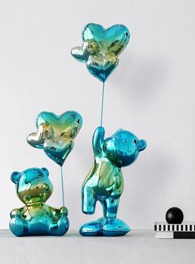 气球电镀暴力熊摆件客厅电视柜房间家居装饰品玄关酒柜样板房软装