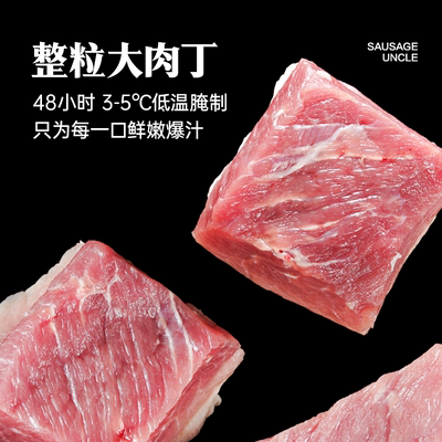 烤肠大叔唐健鲜猪腿肉爆汁孩子孕妇爱吃1200g4盒共22根火山石烤肠