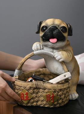 旺财狗狗收纳创意摆件家居装饰品客厅入户玄关鞋柜放钥匙乔迁礼物