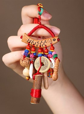 天然桃木剑婴儿挂件男女宝宝儿童狗牙朱砂小孩吊坠包包猪惊骨挂饰