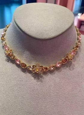 2025新款项链idyllia坠水晶珍珠手链花朵耳环镀玫瑰金七夕送女友