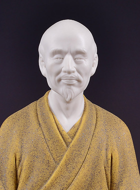 陶瓷工艺佛像弘一法师仿古白瓷禅意雕塑人物家居客厅书房装饰摆件