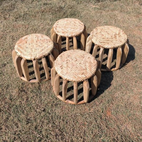 Drum stool bamboo stool low stool bamboo products ethnic minority traditional handicrafts