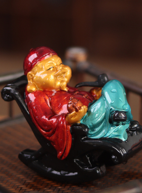 创意地主老财变色茶宠摆件摇椅财主茶玩茶台盘茶具配件茶桌装饰品