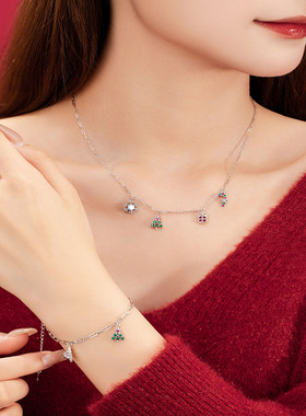 雪花项链女生925纯银轻奢小众