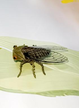 中国非遗草编昆虫知了仿真知了棕编特色手工艺品居家摆件场景装饰