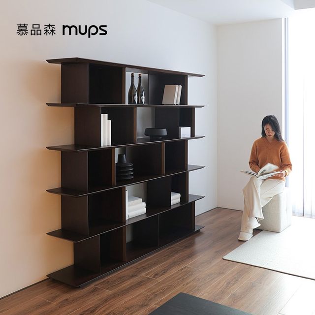 Bookcase Bookshelf Living room storage rack Floor-standing office storage rack Solid wood Home modern minimalist Italian minimalist style