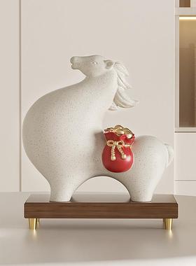 马上有钱摆件客厅玄关酒柜装饰品寓意公司乔迁开 业办公室桌面摆