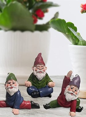 户外园林花园庭院草坪景观雕塑瑜伽小矮人幼儿园卡通装饰品摆件