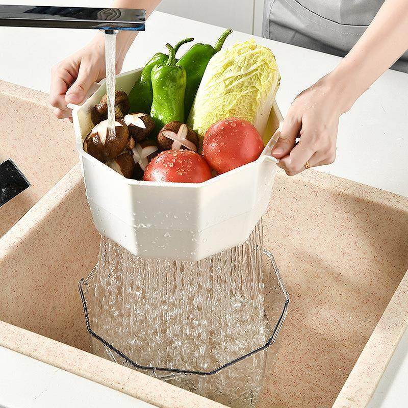 双层加厚塑料洗菜盆沥水篮子厨房客厅多功能家用水果盘洗水果菜篮,淘宝优惠券,粉丝福利购,淘宝优惠卷