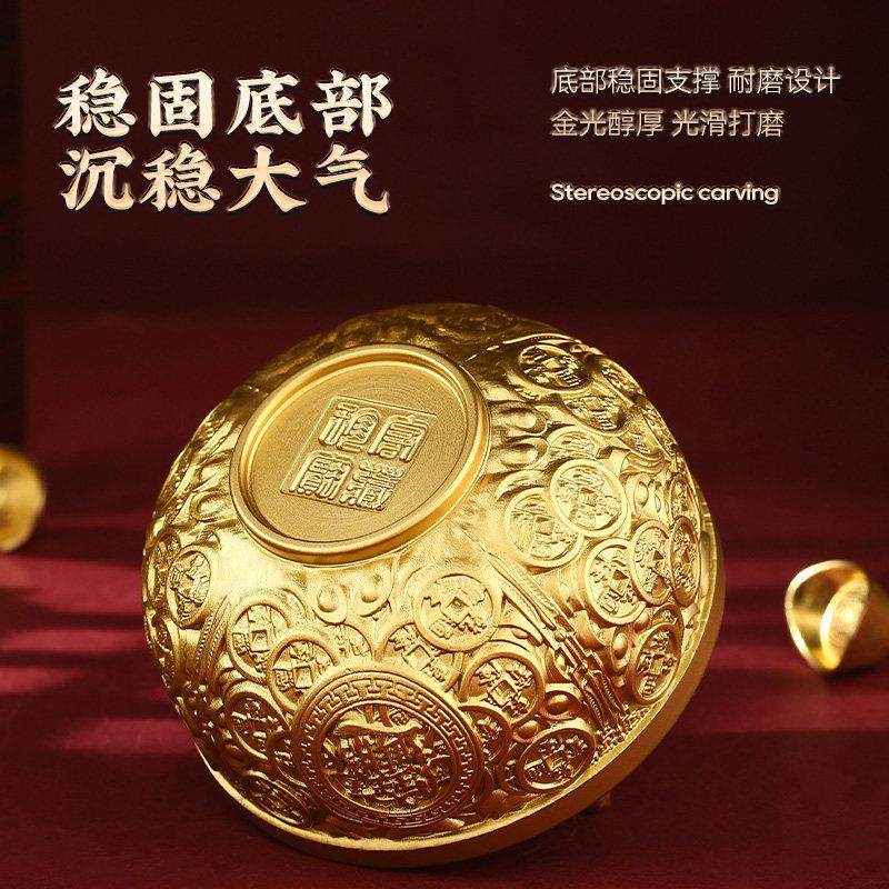 黄铜供碗供佛铜碗摆件佛前供碗金碗筷三件套小铜碗筷勺新生儿礼品,淘宝优惠券,粉丝福利购,淘宝优惠卷