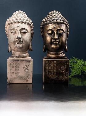 创意新中国禅宗佛头装饰泰国入口电视柜办公室水疗俱乐部纹身装饰