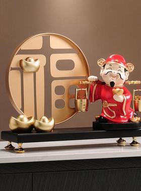 财神爷一桶金招财摆件开业礼物客厅玄关电视柜收银柜台乔迁新居礼