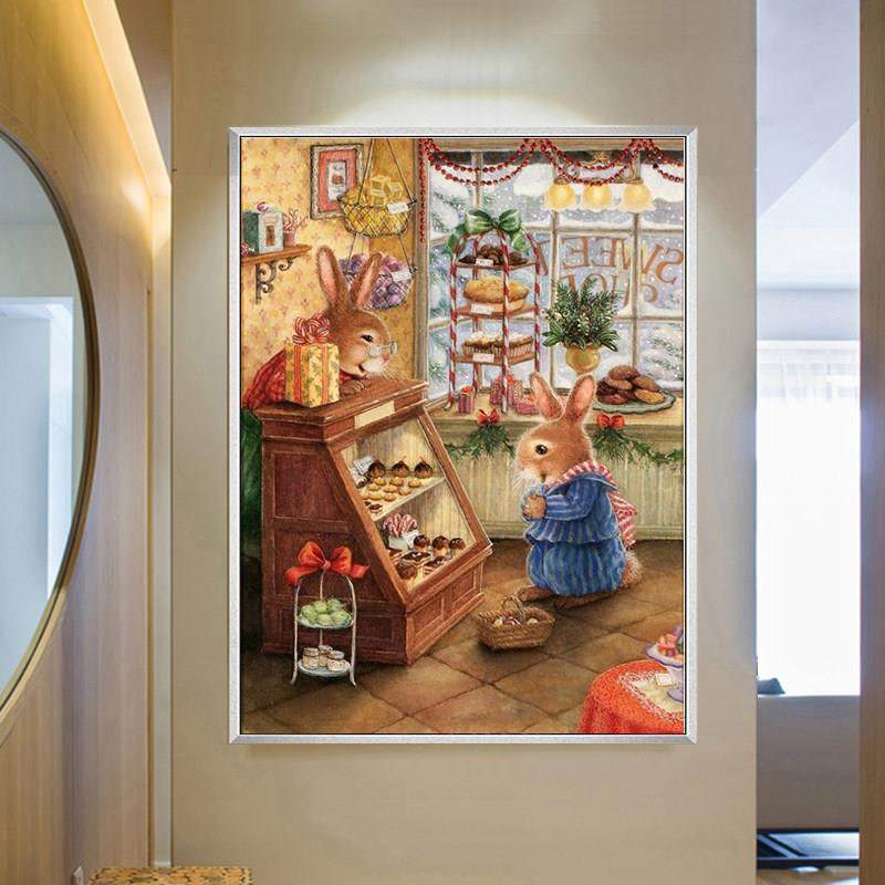 钻石画满钻新款2024欧式简单卡通动物兔子5d点贴钻十字绣客厅卧室,淘宝优惠券,粉丝福利购,淘宝优惠卷