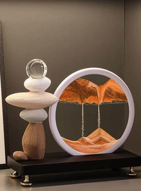 时来运转流沙画 画摆件客厅电视柜玄关酒柜轻奢高档装饰办公室工