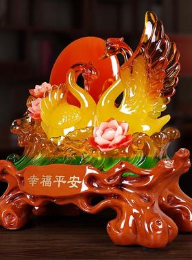 结婚礼物实用天鹅摆件幸福平安送朋友闺蜜礼品新人新婚结婚礼物