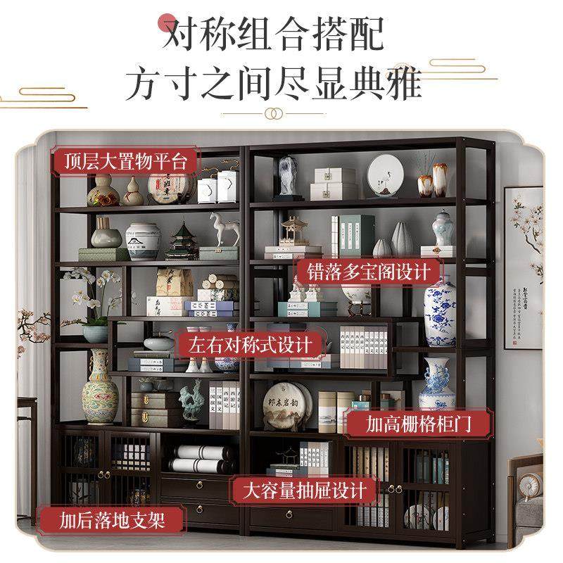 中式博古架茶柜置物架茶室茶具收纳柜家用茶叶展示架紫砂壶摆放架,淘宝优惠券,粉丝福利购,淘宝优惠卷