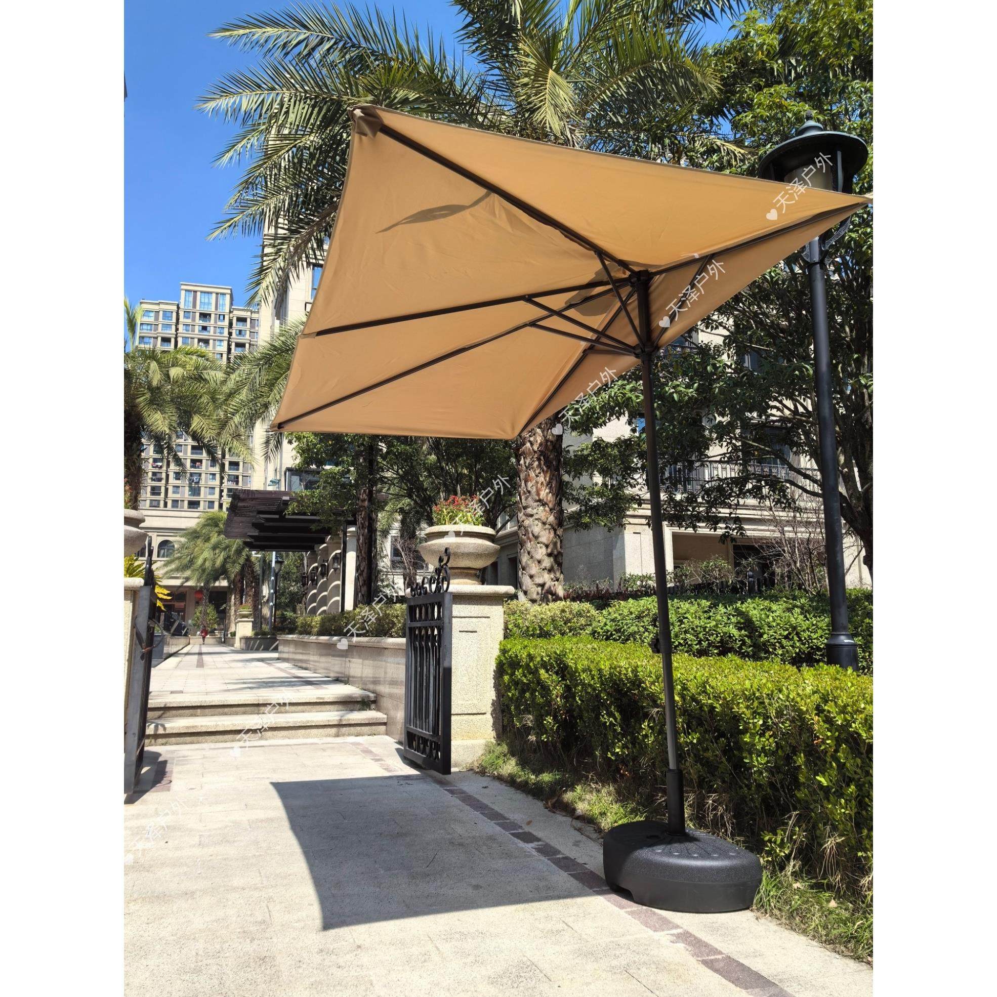 户外靠墙半边伞升降阳台遮阳伞侧边长方形庭院小伞花园露台太阳伞,淘宝优惠券,粉丝福利购,淘宝优惠卷