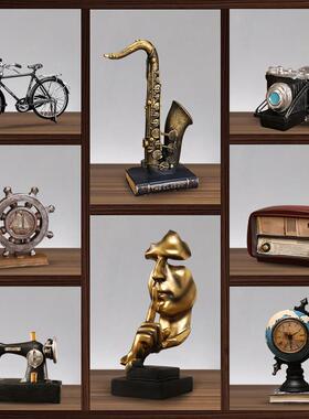 酒柜复古摆件家居欧式客厅玄关店铺电话机老物件工艺品装饰摆设