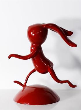 现代简约创意彩色树脂摆件样板房售楼处桌面茶几书架软装饰品装饰