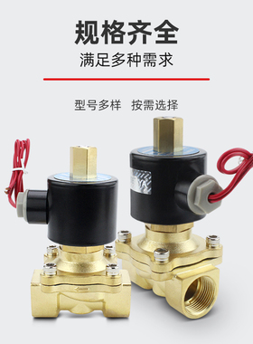 全铜常开电磁水阀2分3分4分6分1寸半2寸气阀铜阀220V 24V二位二通