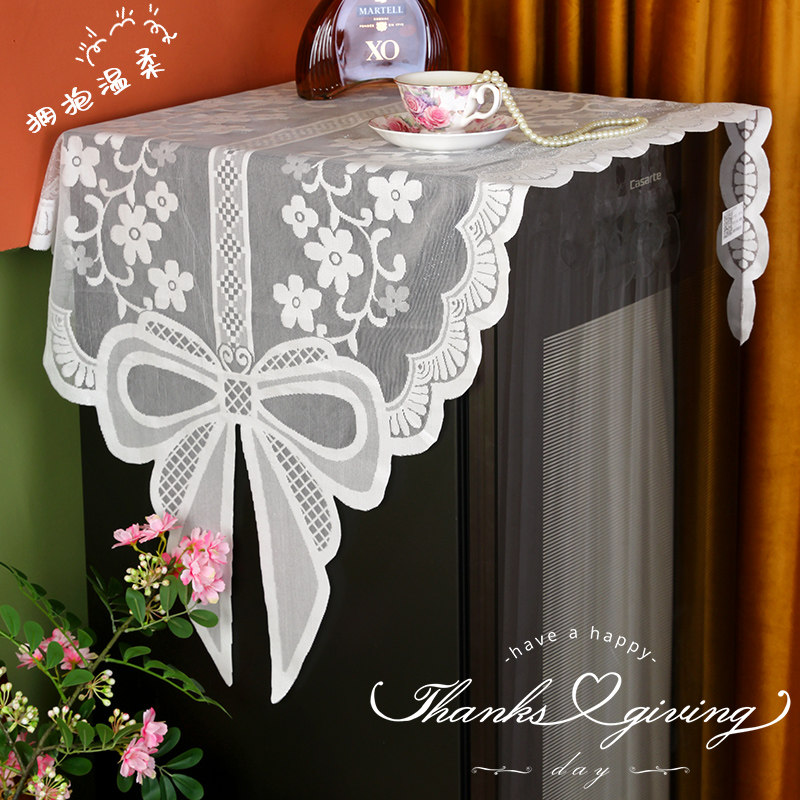 法式蝴蝶结桌旗盖巾茶几台餐垫布轻奢高级感冰箱电视柜多用途防尘,淘宝优惠券,粉丝福利购,淘宝优惠卷