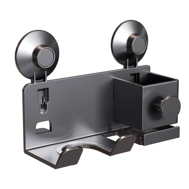 直销新款不锈钢免打孔吹风机置物架壁挂式浴室电吹风收纳架挂墙风,淘宝优惠券,粉丝福利购,淘宝优惠卷