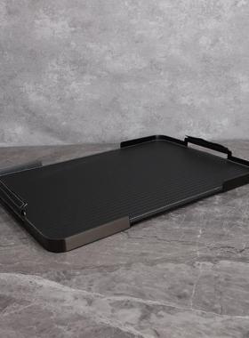 现代简约黑皮托盘样板房办公室卧室客厅餐厅厨房家居软装饰品摆件