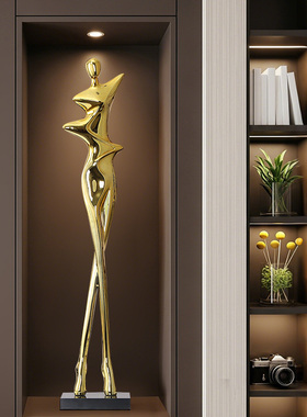 意式极简人像雕塑一米软装摆件轻奢高级感客厅玄关竖高艺术装饰品